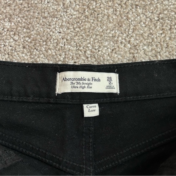 Abercrombie & Fitch Women's Black The 90s Straight Ultra High Rise Jeans Size 26 - Picture 4 of 7
